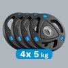 Obciążenie żeliwne olimpijskie gumowane zestaw 4x5kg, otwór 51mm , REBEL ACTIVE